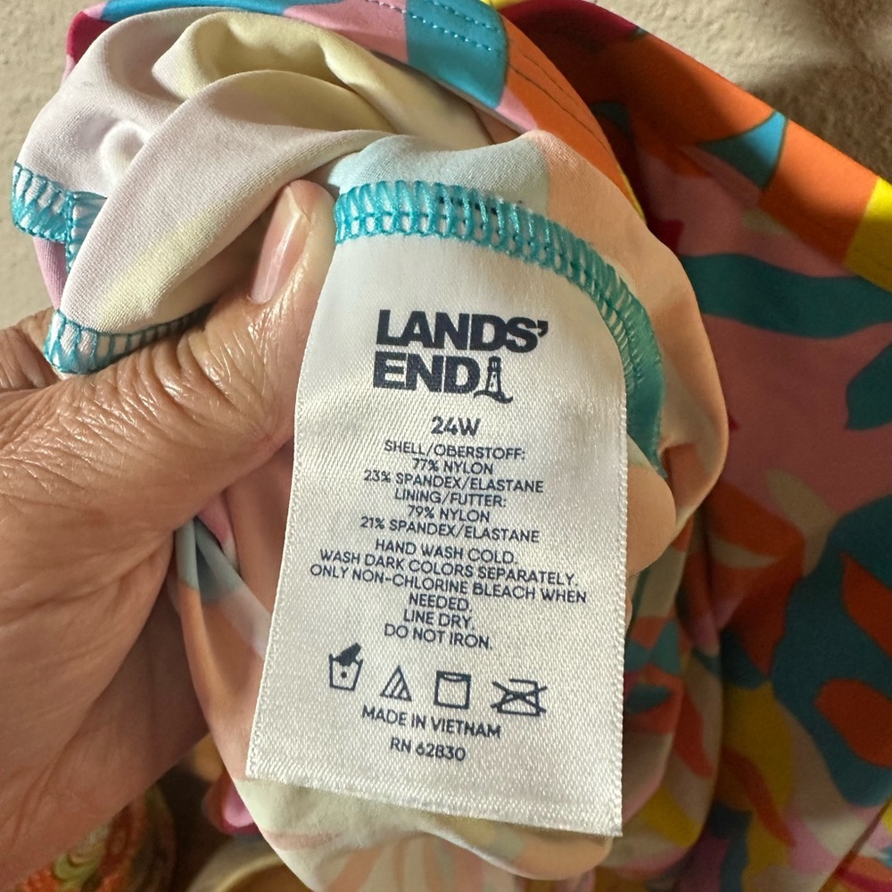 Lands End Multicolor Tankini Top. 24w. NWOT. Underwire - Picture 4 of 4